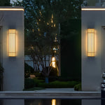 Retro Vertical Stripe Grid LED Waterproof Brown Outdoor Wall Lamp - Lamp Outdoor