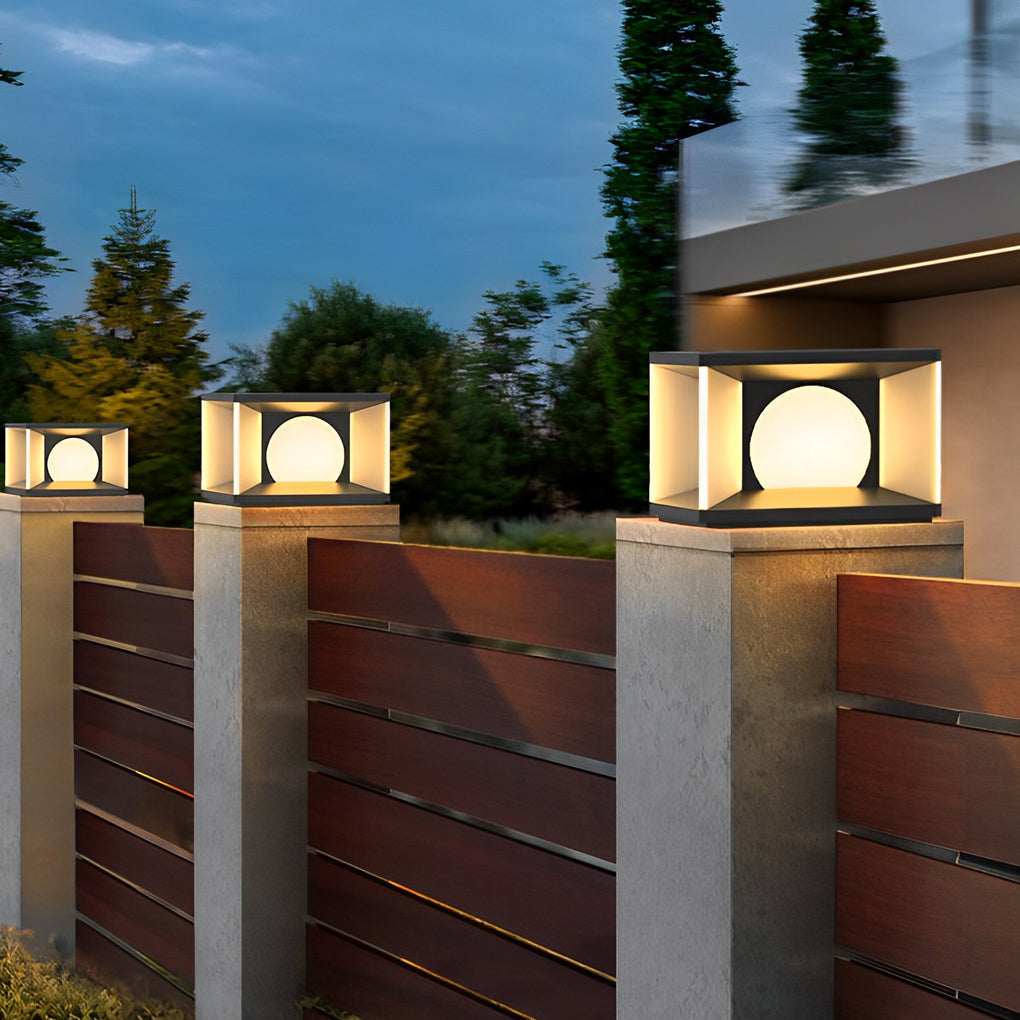 Square LED Waterproof Modern Solar Post Caps Lights Deck Post Lights - Lamp Outdoor