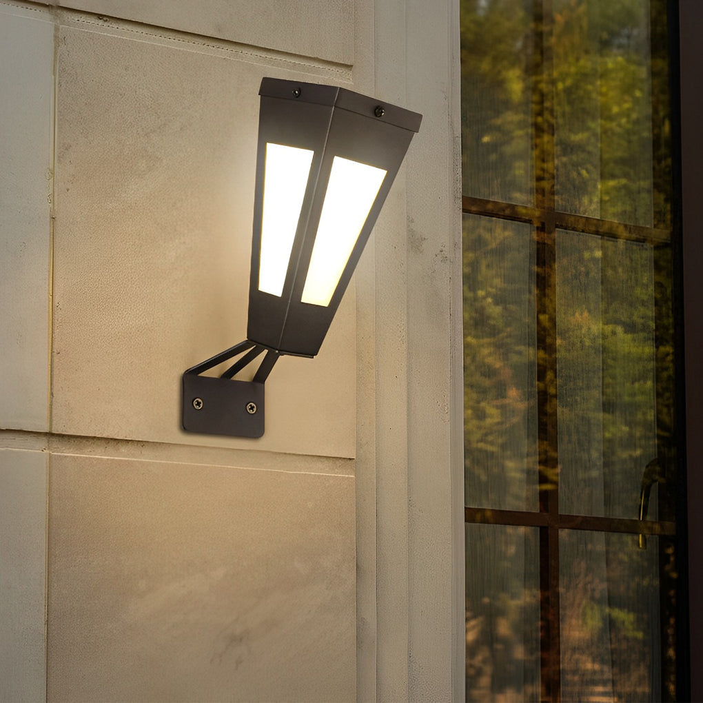 Waterproof Intelligent Metal LED Black Modern Solar Outdoor Wall Light - Lamp Outdoor