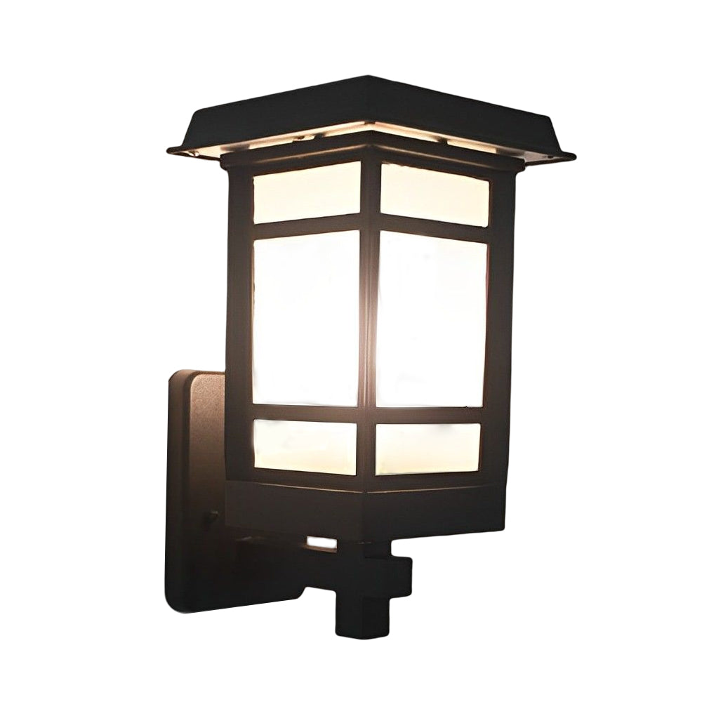 Vintage Waterproof LED Glass Matte Black Retro Wall Lamp Exterior Lights - Lamp Outdoor