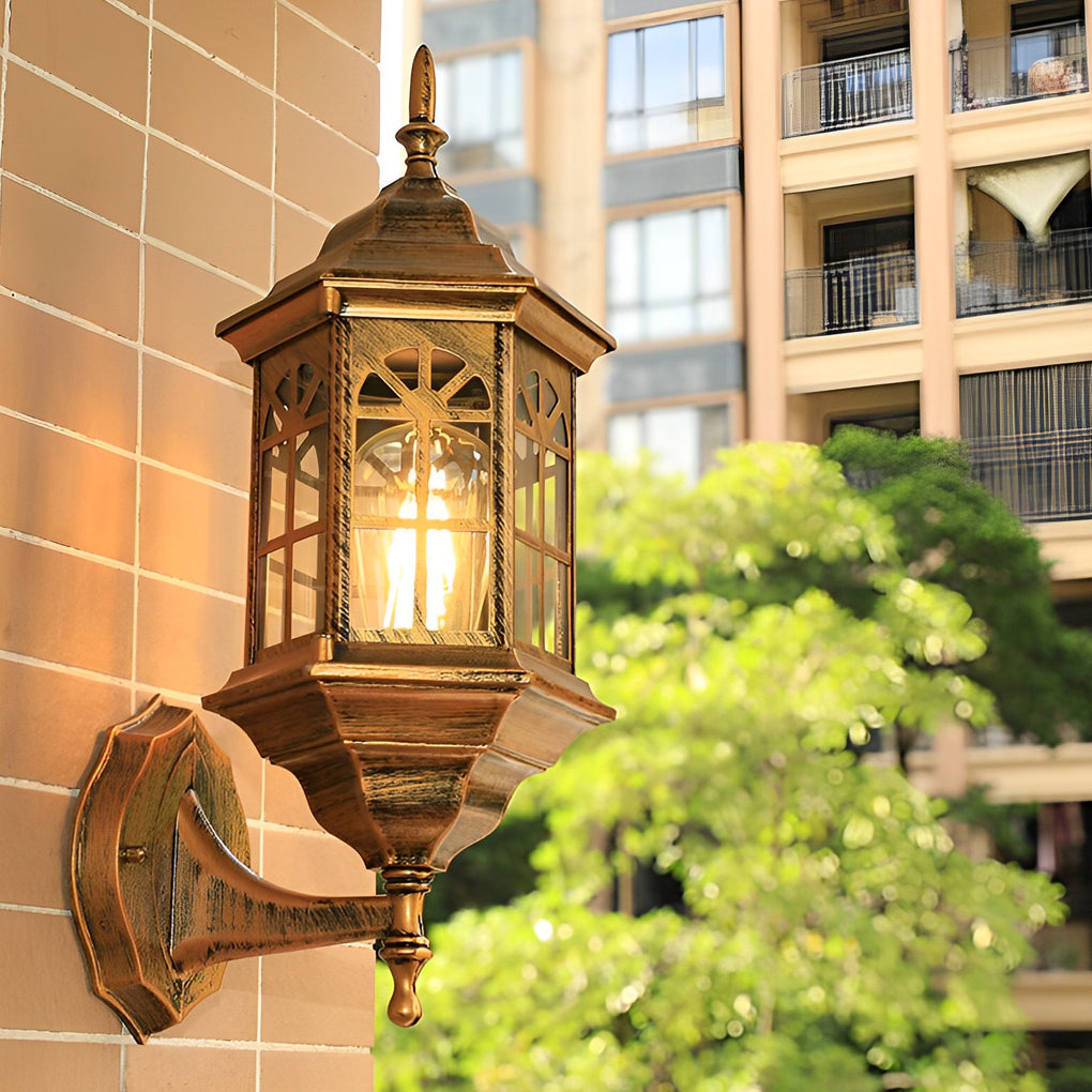 Waterproof LED Glass European-style Outdoor Wall Lamp Plug in Wall Sconce Lighting - Lamp Outdoor