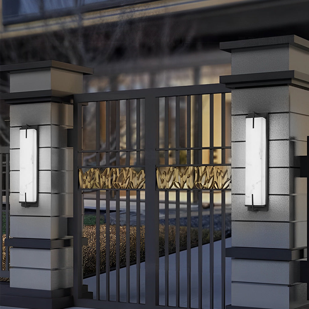 Resin Rectangular Waterproof LED Black Modern Outdoor Sconce Lighting - Lamp Outdoor
