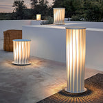 Twisted Metal Lantern LED Waterproof White Modern Solar Lawn Lights - Lamp Outdoor