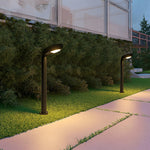 Minimalist Solar Powered Lawn Lights Sleek Aluminum Black Garden Lamp - Lamp Outdoor