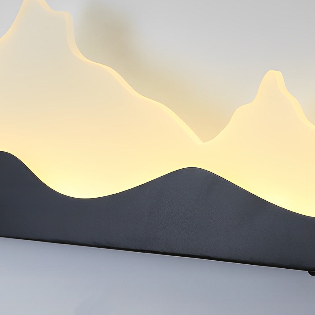 Rectangular Mountain Scenery LED Waterproof Black Outdoor Wall Lamp - Lamp Outdoor