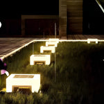 Minimalist Square Waterproof LED Black Modern Solar Post Caps Lights - Lamp Outdoor