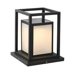 Outdoor Waterproof LED Black Modern Solar Fence Post Lights Pillar Lamp - Lamp Outdoor
