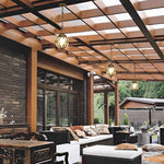 Glass Ball Aluminum Waterproof American Style Outdoor Chandelier Light - Lamp Outdoor