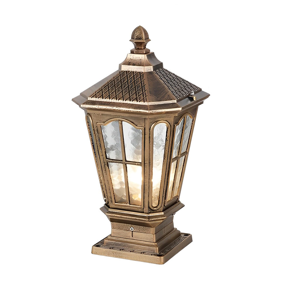 Retro Pavilion Shape Waterproof LED Solar Powered Fence Post Lights - Lamp Outdoor