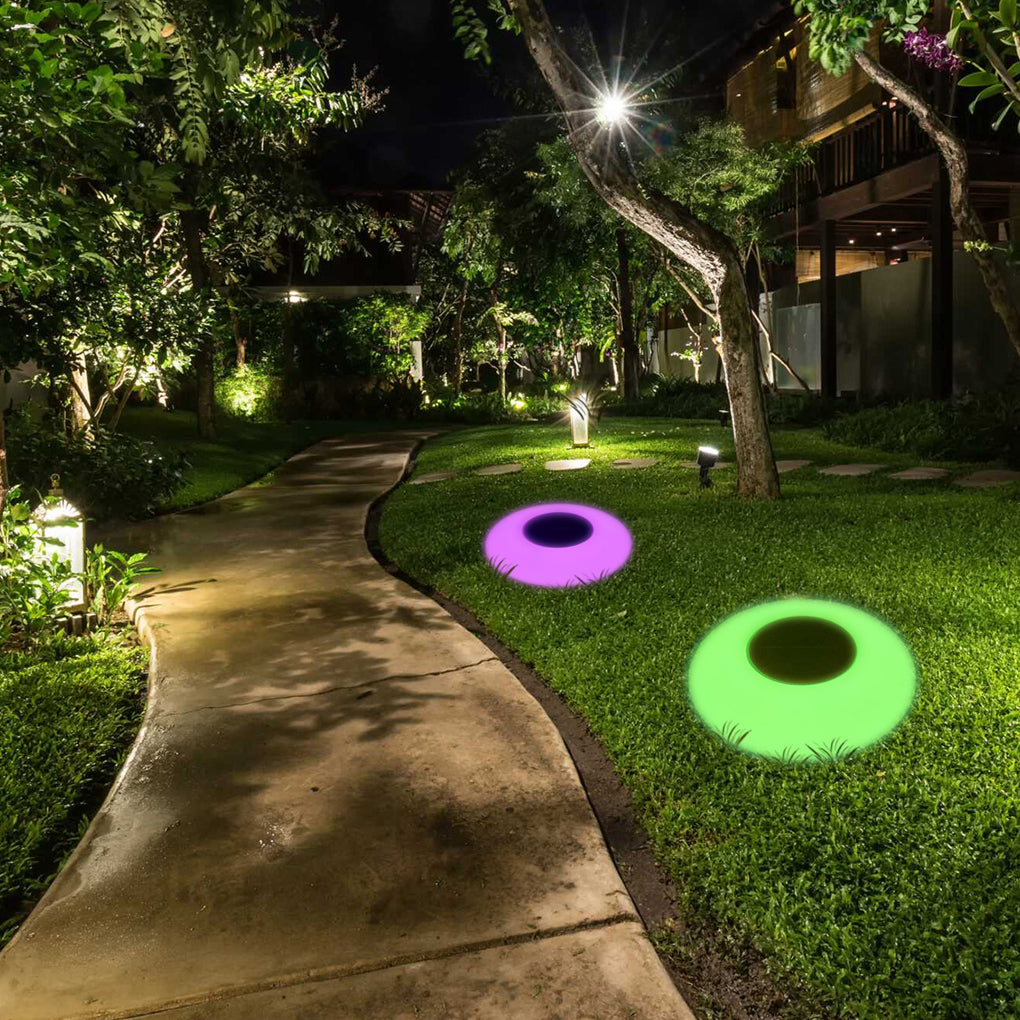 Enchanting RGB Solar Powered Pool Lights Waterproof Outdoor LED Round Lamps - Lamp Outdoor