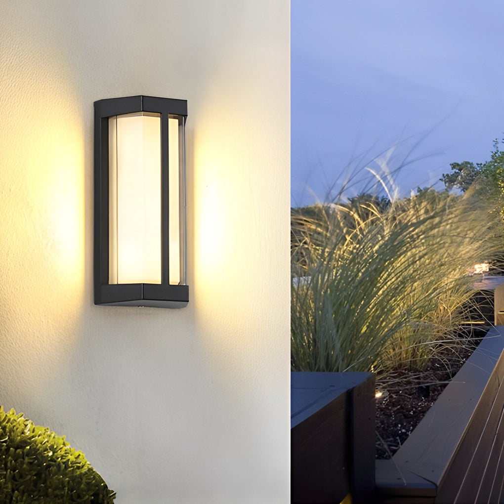 Waterproof Double Acrylic Shade LED Black Modern Outdoor Wall Lights - Lamp Outdoor