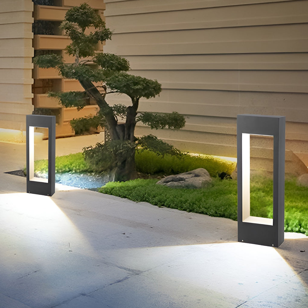 Rectangular Frame Slim LED Lawn Light Sleek and Durable Outdoor Illumination - Lamp Outdoor