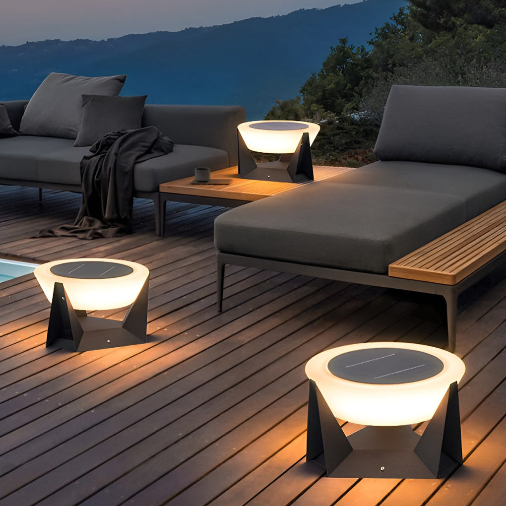 Waterproof LED Gray Modern Outdoor Solar Deck Post Lights Pillar Light - Lamp Outdoor