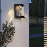 Waterproof Creative Glass LED Black Modern Outdoor Wall Sconce Lighting - Lamp Outdoor