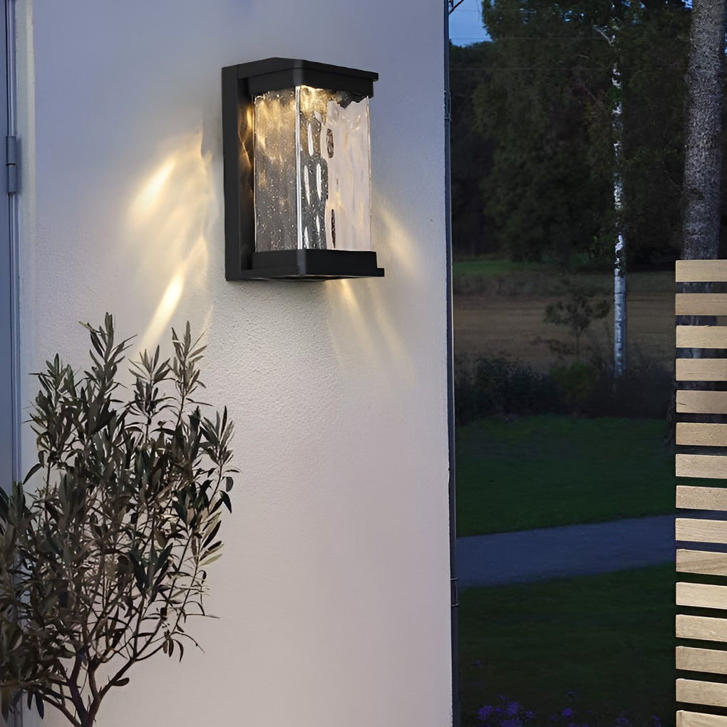 Waterproof Creative Glass LED Black Modern Outdoor Wall Sconce Lighting - Lamp Outdoor