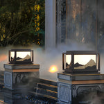 Square Waterproof Mountain Scenery Traditional Solar Post Caps Lights - Lamp Outdoor