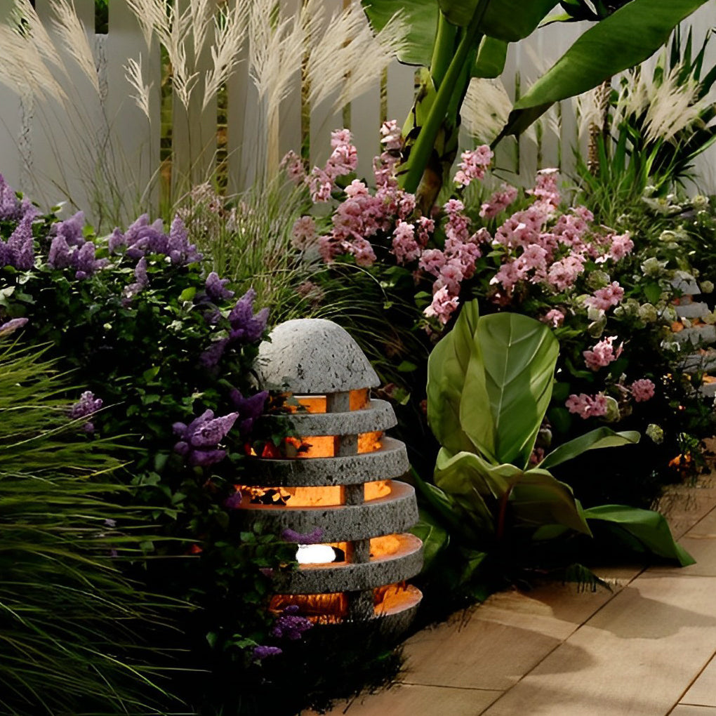 Elegant Egg-Shaped Resin Outdoor LED Lawn Light Waterproof & Modern Lighting - Lamp Outdoor