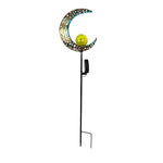 Mystical Moon & Sun Flame Iron Hollow Projector Solar Garden Light - Lamp Outdoor