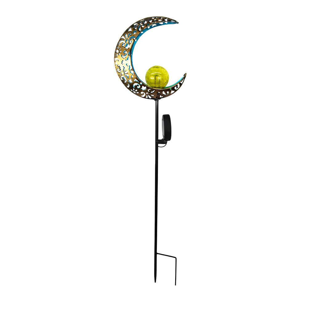 Mystical Moon & Sun Flame Iron Hollow Projector Solar Garden Light - Lamp Outdoor