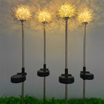 Elegant Aluminum LED Solar Dandelion Lights Dual Pack for Garden and Lawn - Lamp Outdoor