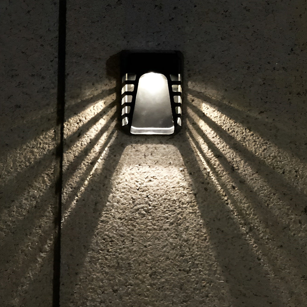 Waterproof Intelligent LED Black Modern Solar Outdoor Wall Lights - Lamp Outdoor