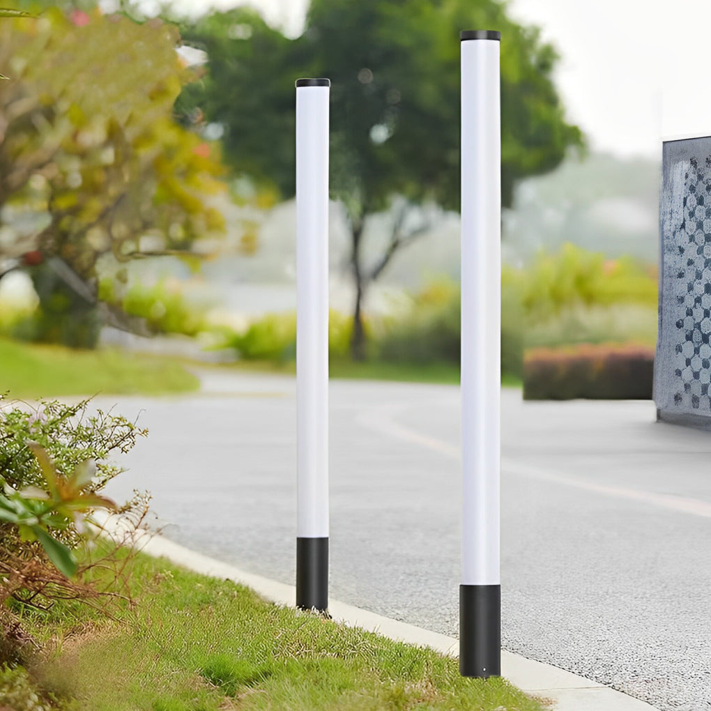 Cylindrical Acrylic Waterproof LED Black Modern Outdoor Lawn Lights - Lamp Outdoor