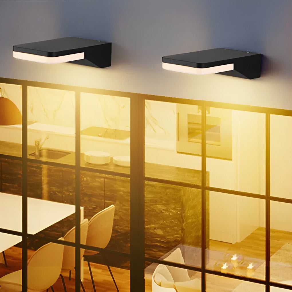 Rectangular Creative LED Waterproof Black Modern Outdoor Wall Sconces Lighting - Lamp Outdoor