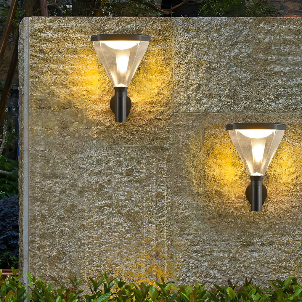 Waterproof Dimmable LED Black Modern Solar Outdoor Wall Lights Wall Lamp - Lamp Outdoor