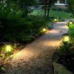 Square Minimalist Waterproof LED Black Modern Solar Fence Post Lights - Lamp Outdoor