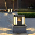 Waterproof LED Mountain Scenery Black Modern Solar Post Caps Lights - Lamp Outdoor