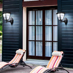 1-Light Black Solar Powered Porch Sconce LED Outdoor Wall Light - Lamp Outdoor