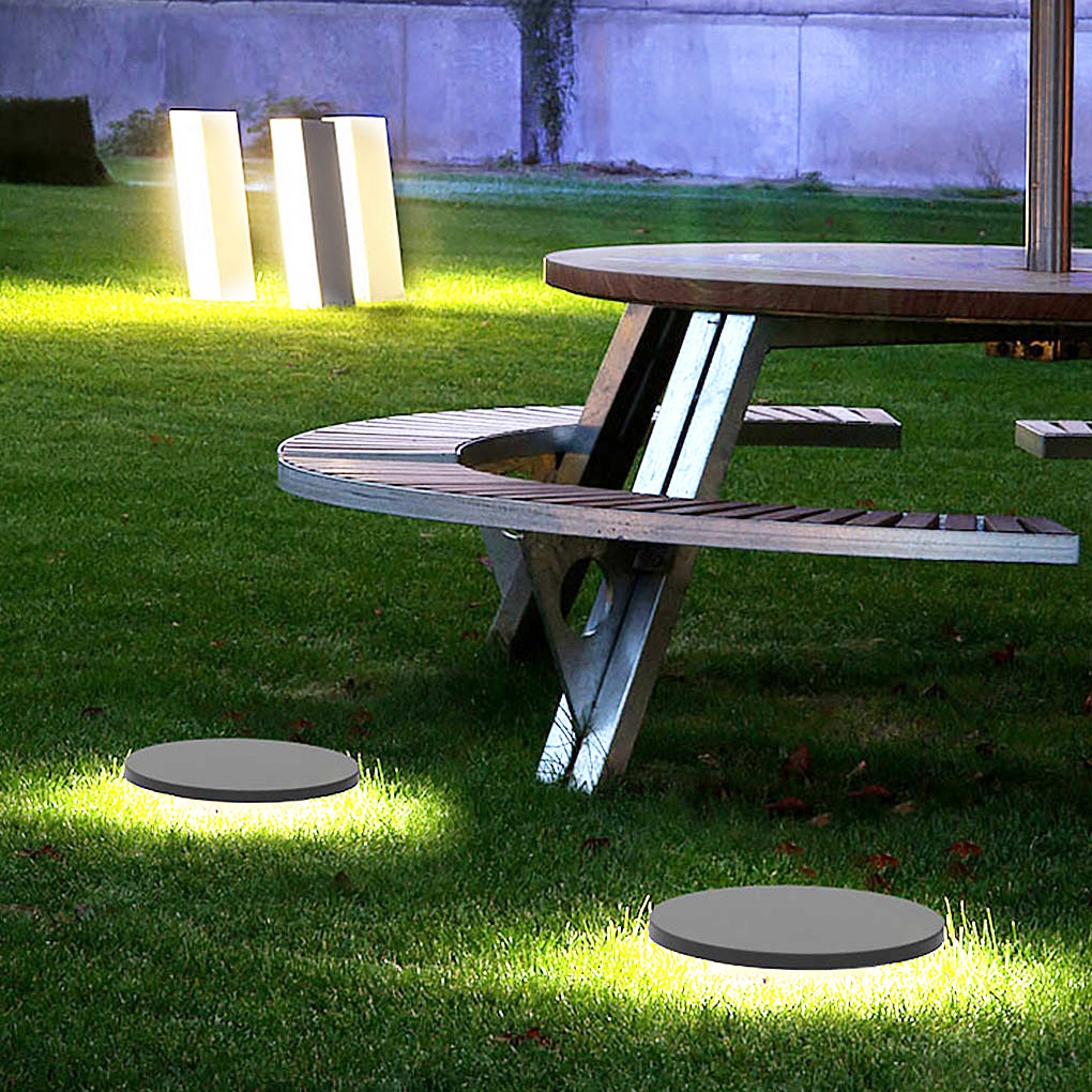 Halo Bottom-Emitting LED Ground Solar Lights Durable & Elegant for Outdoors - Lamp Outdoor