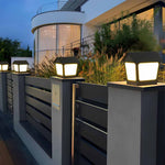 Cottage Shaped LED Waterproof Black Modern Solar Fence Post Lights Pillar Light - Lamp Outdoor