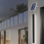 Minimalist Long Linear LED Waterproof Black Modern Solar Wall Sconce Lighting - Lamp Outdoor