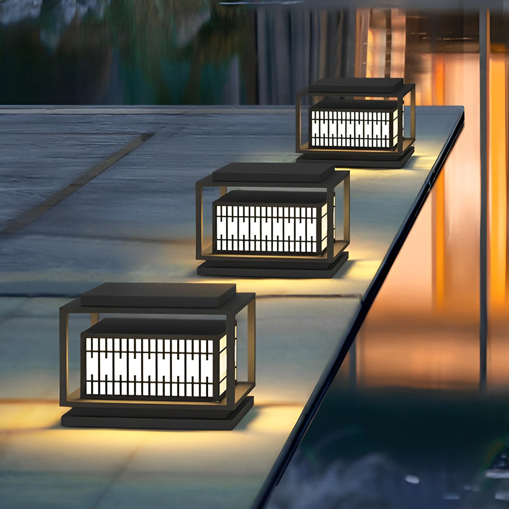 Square Vintage Design LED Waterproof Traditional Outdoor Pillar Lights - Lamp Outdoor
