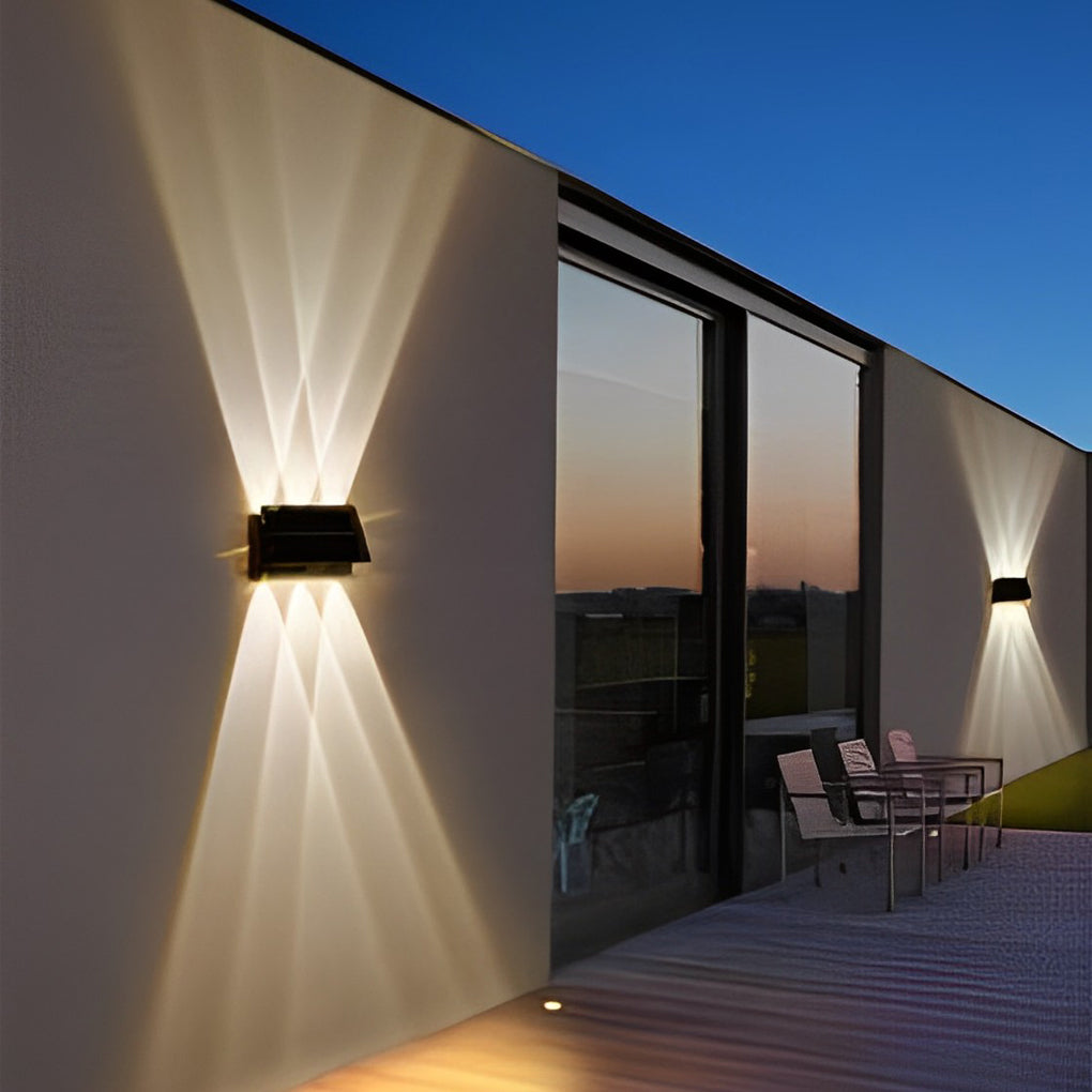 Rectangular Waterproof Up and Down Light LED Modern Solar Wall Lamp - Lamp Outdoor