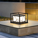 Square Waterproof Mountain Scenery Outdoor Solar Post Caps Lights - Lamp Outdoor
