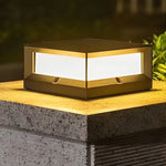 Square Waterproof Black Modern Solar Lights Outdoor Fence Post Lights - Lamp Outdoor
