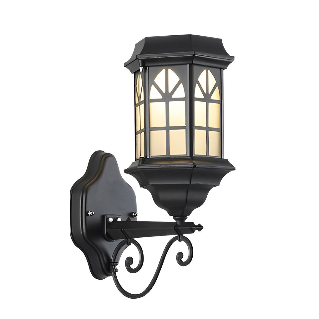 Retro Waterproof Dimmable LED Solar Wall Lamp with Remote Exterior Lights - Lamp Outdoor