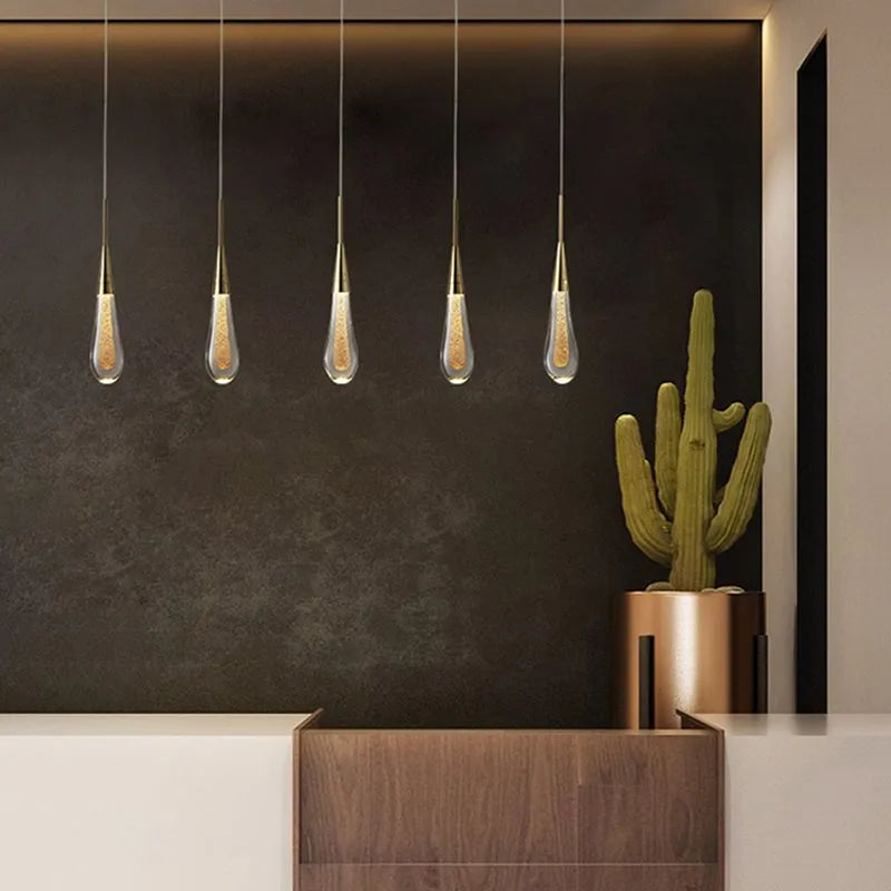Teardrop Gold Pendant Light - Lamp Outdoor