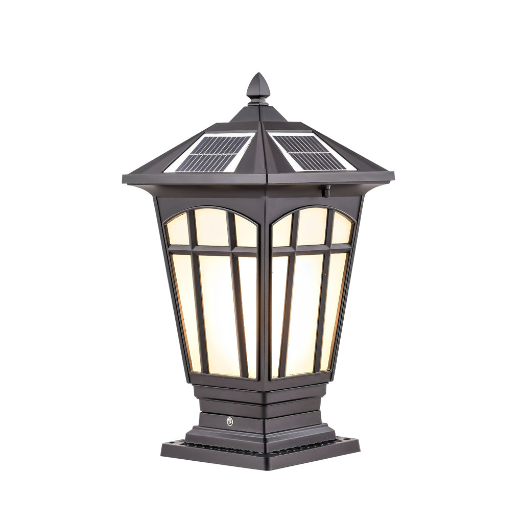 Waterproof Aluminum LED Brown Retro Solar Solar Post Cap Lights Pillar Lamp - Lamp Outdoor