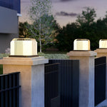 Square Creative LED Waterproof PE Shade Modern Solar Fence Post Lights - Lamp Outdoor