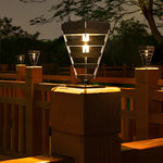 Smart Solar Black Outdoor Post Light Weatherproof LED Lawn Lamp with Intelligent Light Control - Lamp Outdoor