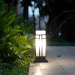 Black Retro Aluminum Path Lights with Frosted Glass Outdoor Waterproof Landscape Lighting - Lamp Outdoor