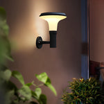 Round Flower LED Waterproof Black Modern Solar Wall Lamp Wall Sconces Lighting - Lamp Outdoor
