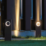 Sleek Black Modern Outdoor Pathway Bollard Lights with Unique Round Hole Feature - Lamp Outdoor