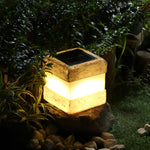 Sleek Square Resin Solar LED Garden Lamp - Lamp Outdoor