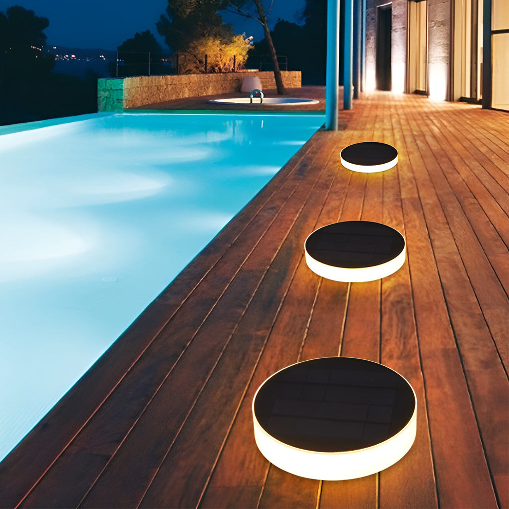 Seamless Solar Disk Lights Elegant LED Ground Lighting for Outdoor Landscapes - Lamp Outdoor
