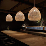 Lian Rattan Bamboo Lampshade Hand Knitted Pendant Light - Lamp Outdoor