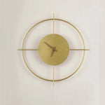 Glint Modern Clock Round Wall Lamp, Gold/Black - Lamp Outdoor